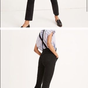 Madewell high rise black denim overalls